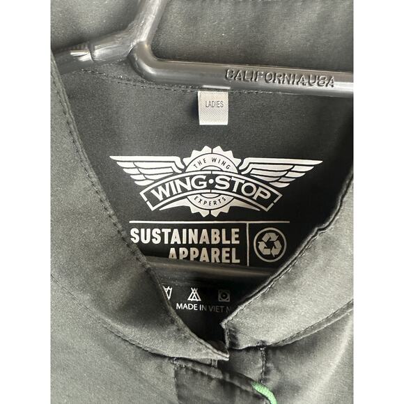 NEW Wingstop Restaurant Employee Uniform Short Sleeve Shirt Black Ladies Medium - Picture 4 of 7